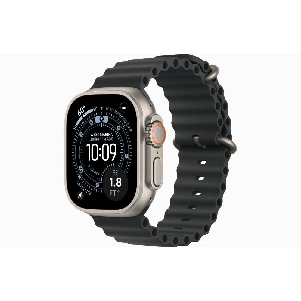 Apple Watch ULTRA 3, 49mm GPS + CELL, Natural Titanium Case with Black Natural Ocean Band